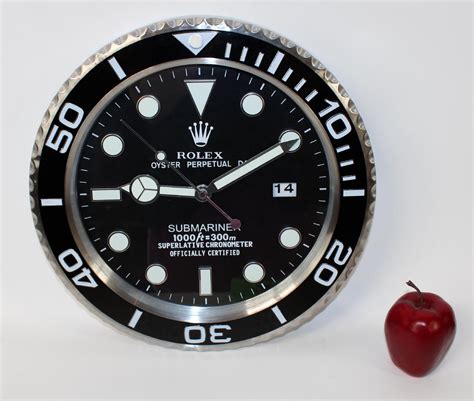 rolex display clock for sale|Rolex submariner wall clock.